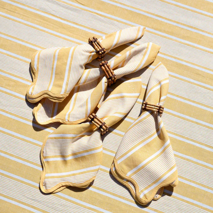 Cabana Stripe - Napkins Set of 4 - Sunshine