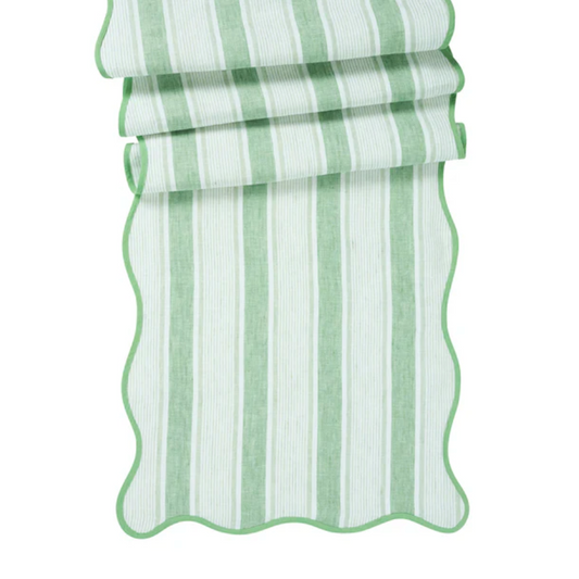 Cabana Stripe - Seagrass - Table Runner 18" x 90"