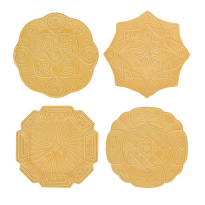 Jardins du Monde - Daffodil - Salad Plates - Assorted Set of 4