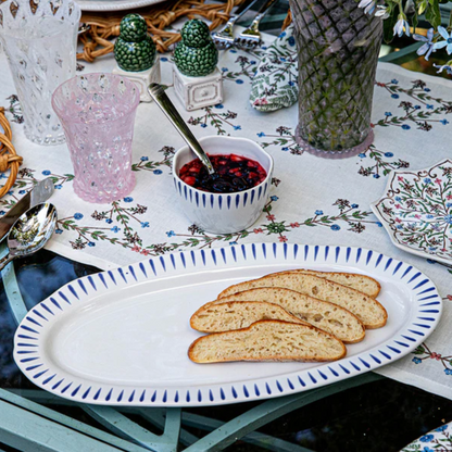 Sitio Stripe - Delft Blue - Hostess Tray 15"