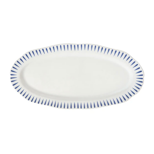 Sitio Stripe - Delft Blue - Hostess Tray 15"