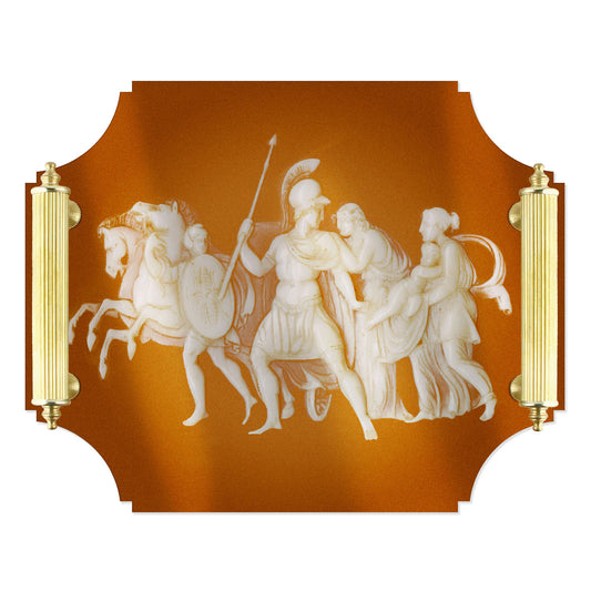 RPT Acrylic Tray - Romans w/Brass Handles - 14"x22"