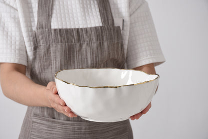 PPB Portofino - Medium Bowl 9" - Gold Edge (0007WG)