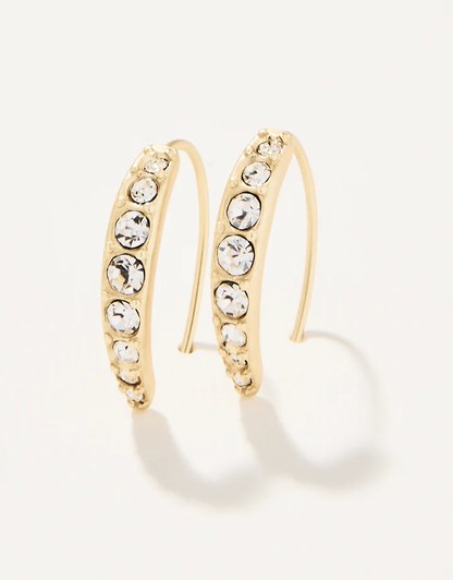 SPT E Sparkle Arc Hoop Earrings - Small - Crystal