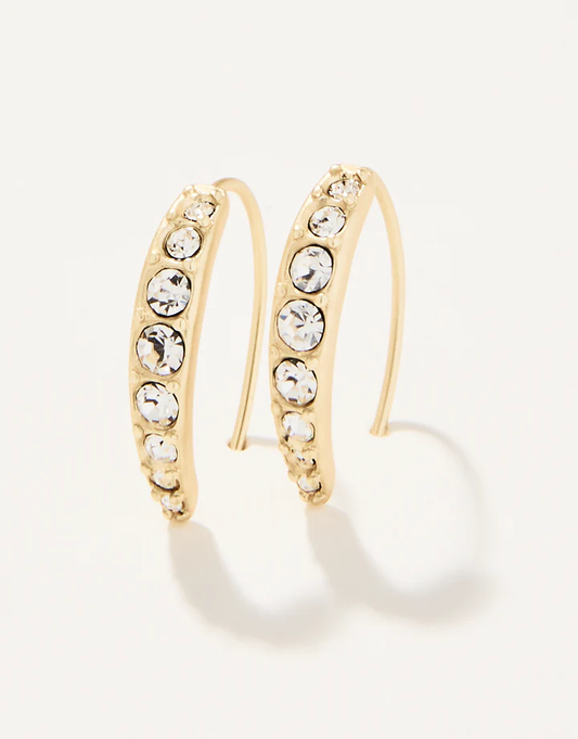 SPT E Sparkle Arc Hoop Earrings - Small - Crystal