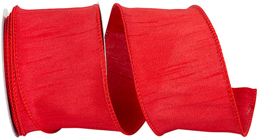 2.5" X 10Yds - Dupioni Supreme Wired Edge - Red