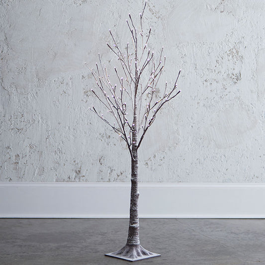 RZI Snowy Tree with Warm White Led Lights 4.5'