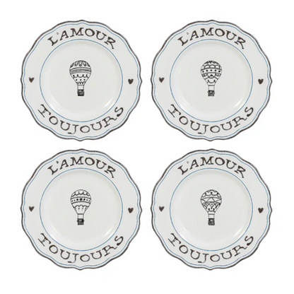 JLK L'Amour Toujours Salad/Dessert Plate 9" Set/4