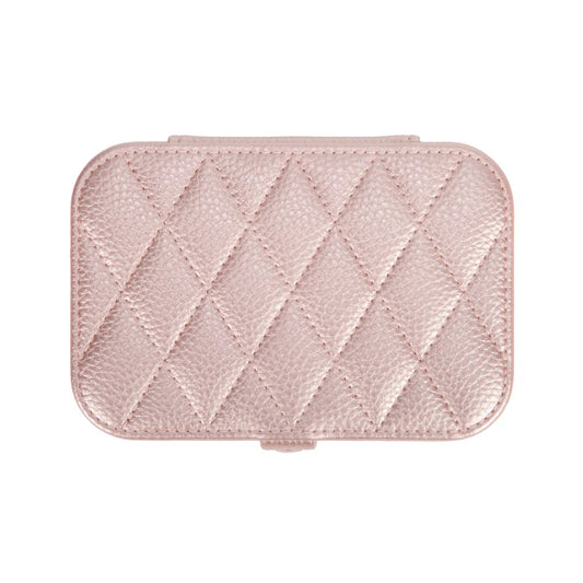 Leah Quilted Travel Jewelry Organizer - Pink