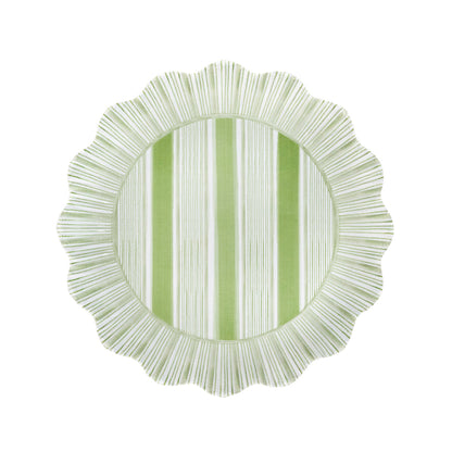 JLK Cabana Stripe - Melamine Dessert/Salad Plate -Seagrass