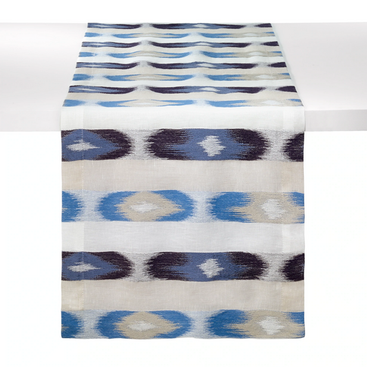 Ikat Runner - Blue 90"