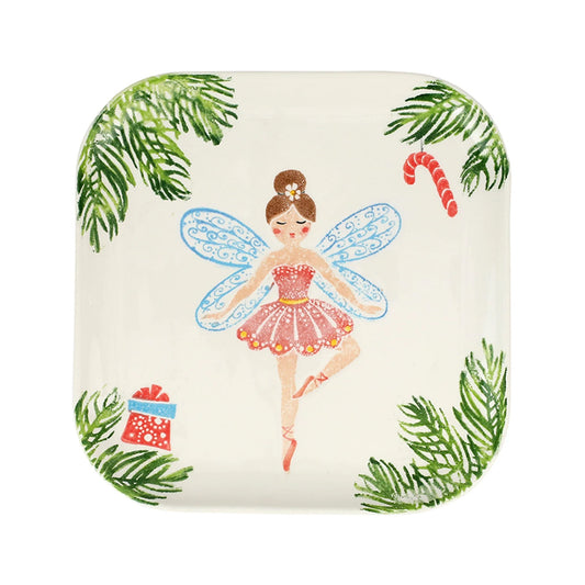 VTR Nutcracker - Sugar Plum Fairy Square Platter 11.25"