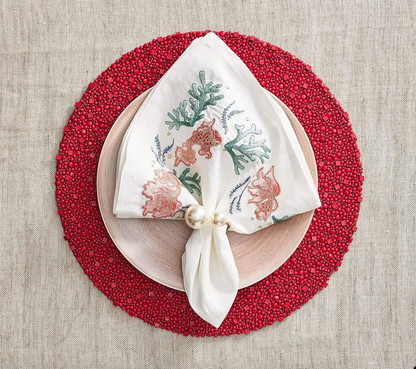 KSB Pearl Napkin Ring - Ivory & Gold