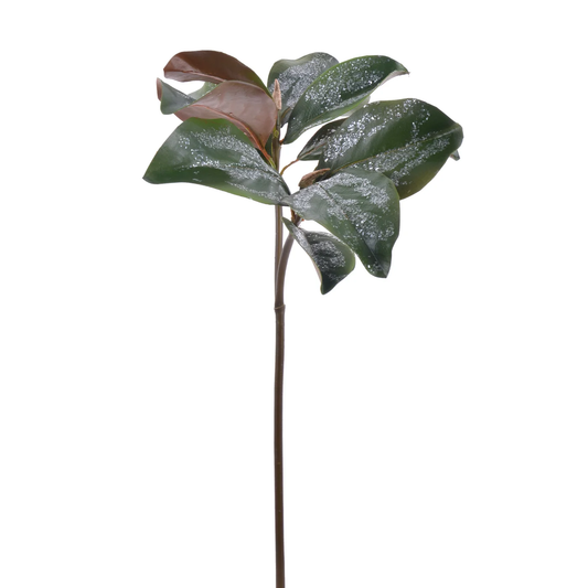 WWF Glitter Magnolia Leaf Spray 25"