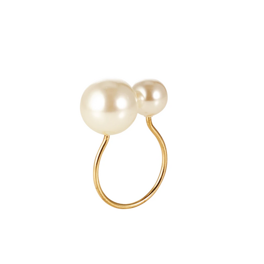 KSB Pearl Napkin Ring - Ivory & Gold
