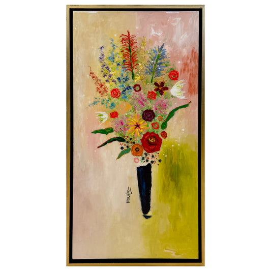 PMA Rainbow Bouquet 24x48 (Floral Mix in Black/Blue Long Vase)