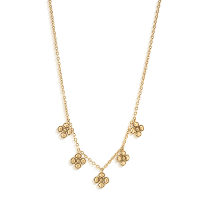 Berry - Clover Multi-Station Necklace - 16" - Gold