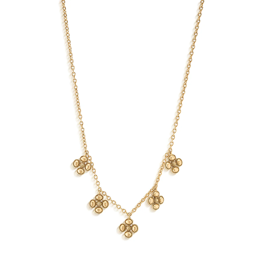 Berry - Clover Multi-Station Necklace - 16" - Gold