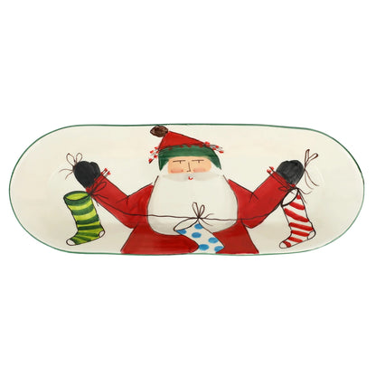 VTR Old St. Nick - Bread Server with Stockings 19"