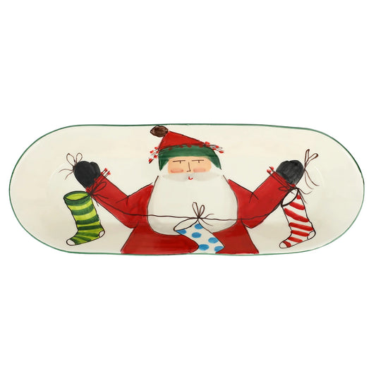 VTR Old St. Nick - Bread Server with Stockings 19"