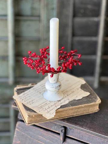 L&V Red Berry Candle Ring - 1.5"