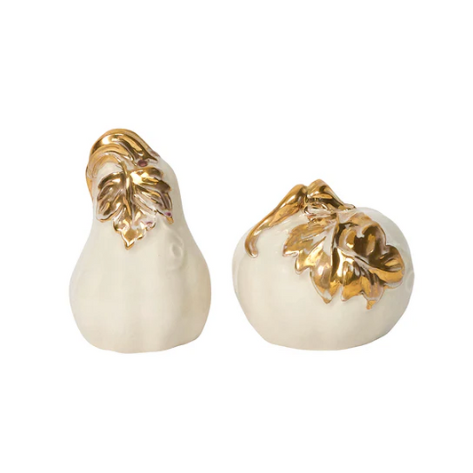 Forest Walk - Pumpkin Salt & Pepper Shakers - Gold