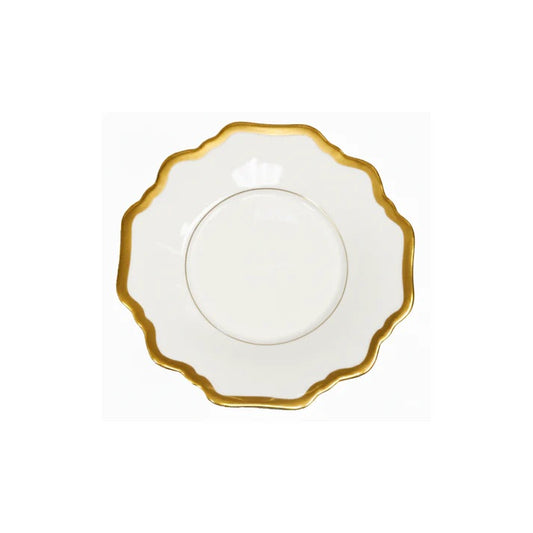 Antique - White & Gold - Saucer 6"