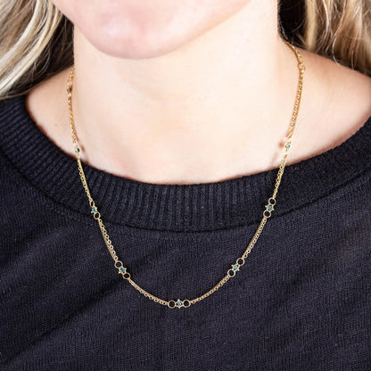 Whisper Chain Blue Diamond Necklace in 18kt Gold