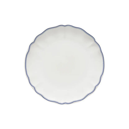Vila - White & Filet Blue - Dinner Plate 11"