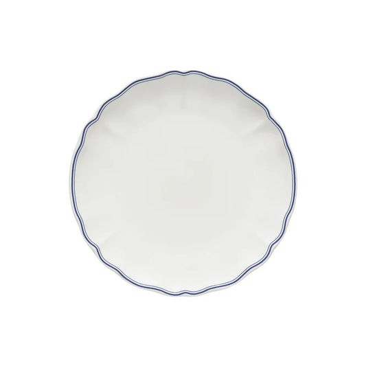 Vila - White & Filet Blue - Dinner Plate 11"