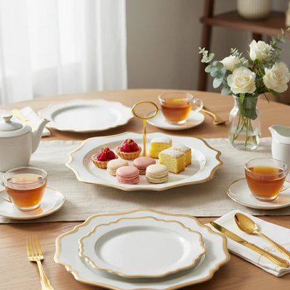 Antique - White & Gold - Salad Plate 8.25"