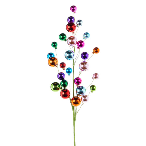 RZI Wired Multicolor Ball Ornament Spray 31"