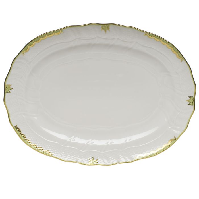 Princess Victoria - Green - Oval Platter 15"