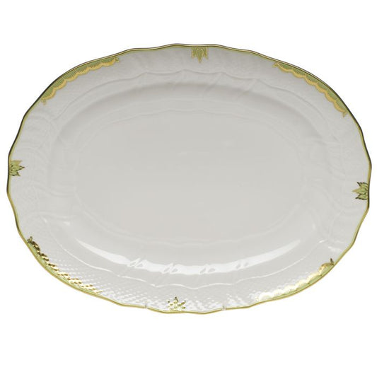 Princess Victoria - Green - Oval Platter 15"