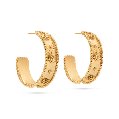 CDW E Berry - Hammered Hoop Earrings