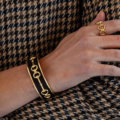 CDW B Equestrian - Snaffle Bit Cuff in Espresso Leather