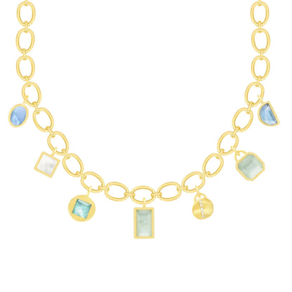 Keliah Necklace 16" - Blues & Greens