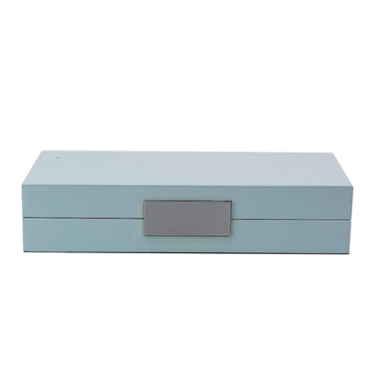 Jewelry Box with Silver Accents - Powder Blue Lacquer