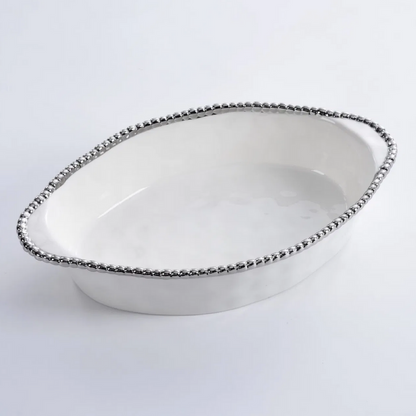 PPB Silver Salerno - Oval Baking Dish (2691W)