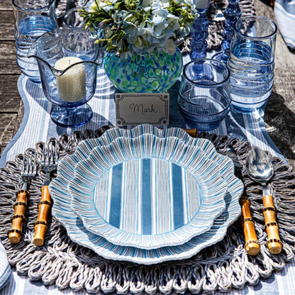 Straw Loop Oval Placemat - Chambray
