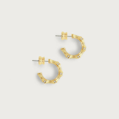 Bamboo - Huggie Hoop Earrings