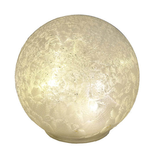 Frosted Glass Lighted Ball 6"