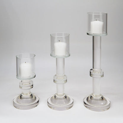 Crystal Glass Footed Tealite Holder - Medium