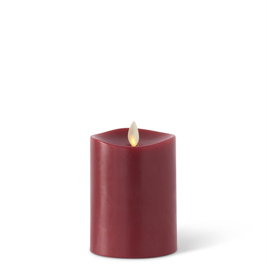 KKI Burgundy Wax Luminara Medium Indoor Pillar - 4.5"