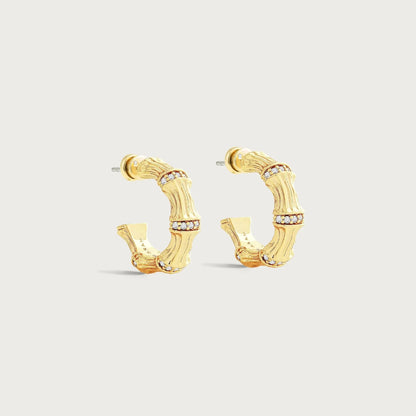 Bamboo - Huggie Hoop Earrings