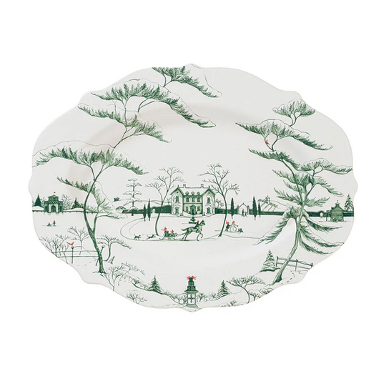Country Estate - Winter Frolic - Evergreen - Serving Platter 18"