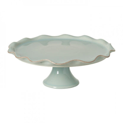 CFA Cook & Host - Robin's Egg Blue - Large Footed Ruffle Cake Plate 14"