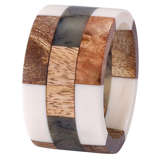 Patched Wood Napkin Rings