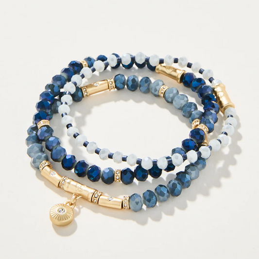 Sparkle Stretch Bracelet Set - Blue Multi