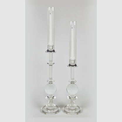 Crystal Glass Candle Holder "Ball" with Shade - Medium